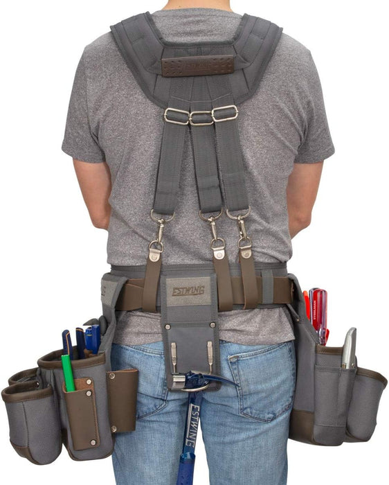 Estwing 94745 13-Pocket Framer's Tool Rig, Durable Construction, Cooling Mesh-Padded Suspenders, Adjustable Padded Belt, Plentiful Storage