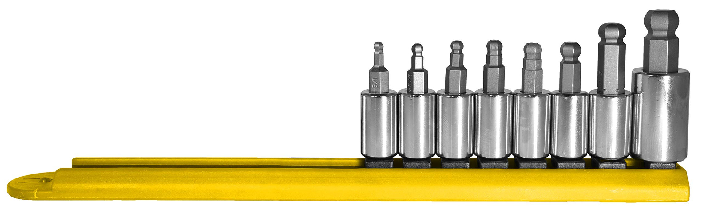 Mayhew Tools 16022 SAE Ball Hex Socket Bit Set, Chrome Plated, 8-Piece Polished Chrome 8-Piece SAE Ball Hex