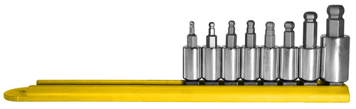 Mayhew Tools 16022 SAE Ball Hex Socket Bit Set, Chrome Plated, 8-Piece Polished Chrome 8-Piece SAE Ball Hex