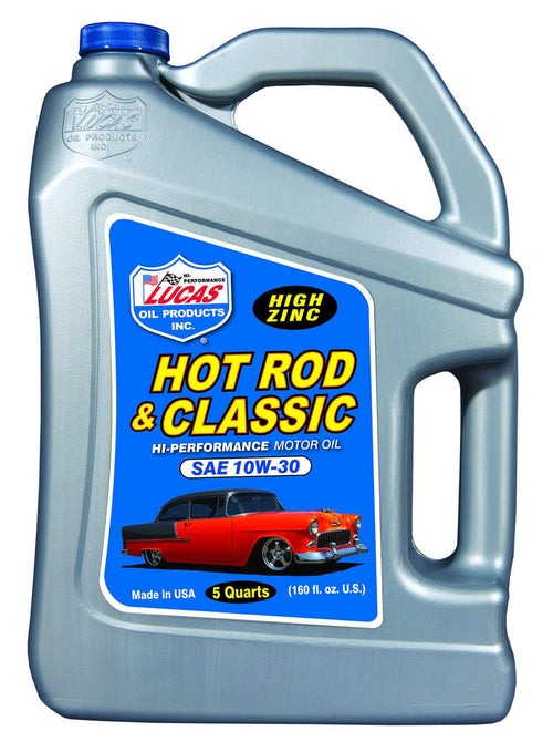 Lucas Oil 10679 Hot Rod & Classic Car SAE 10W-30 Motor Oil, 5 Quart (Pack of 3)