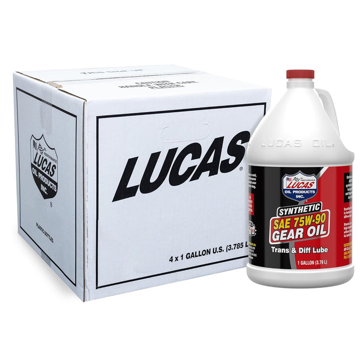 Lucas Oil 10048-PK4 75W90 Synthetic Gear Oil - 1 Gallon Jug, Pack of 4