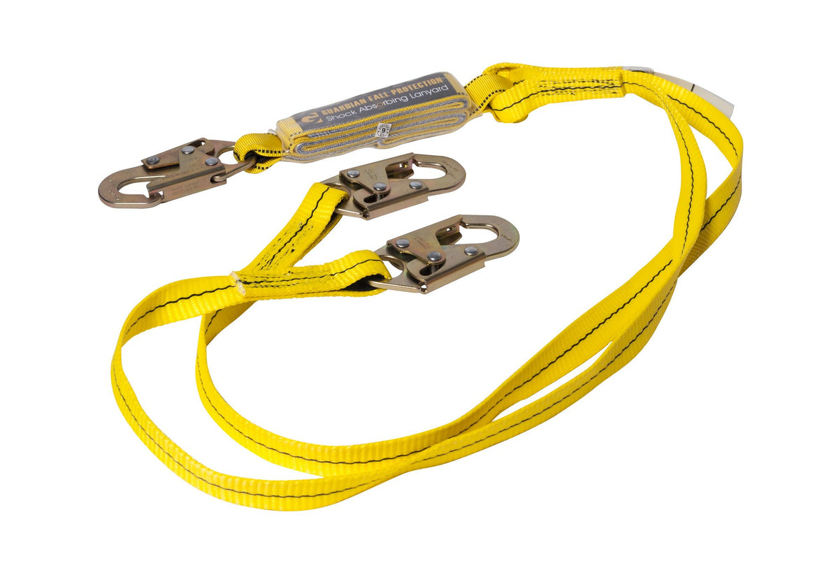 Guardian Fall Protection (01230) 6-Foot Double Leg Shock Absorbing Lan ...