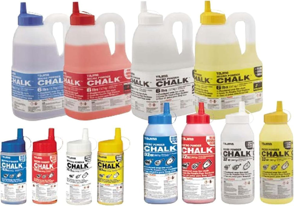 Tajima Micro Chalk - Blue 6 lbs (2.7kg) Ultra-Fine Snap-Line Chalk with Durable Bottle & Easy-Fill Nozzle - PLC2-B2700 6 lbs (2.7kg) Blue