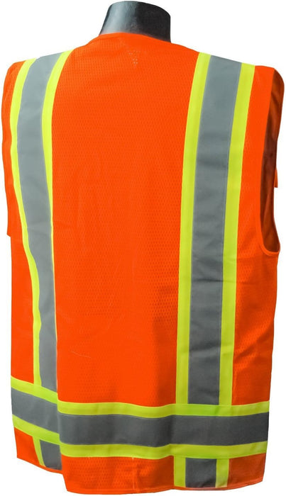Radians SV6O5X Two Tone Surveyor Class 2 Safety Vest, 5X-Large, Orange