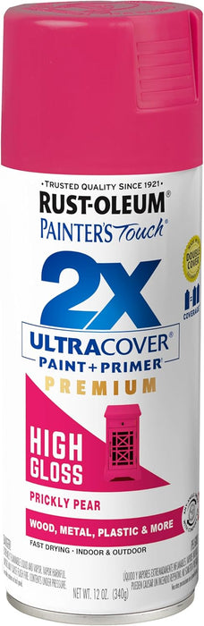 Rust-Oleum 331174 Painter's Touch 2X Ultra Cover Spray Paint, 12 oz, High Gloss Prickly Pear (Pack of 1)