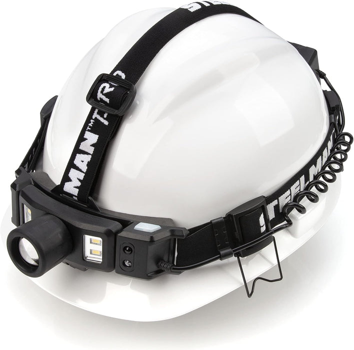 Steelman 79379 Pro Rechargeable Focusing Spotlight Headlamp, Motion-Sensing, Rear Safety Light, Pivoting Head, Up to 260 Lumens of Brightness