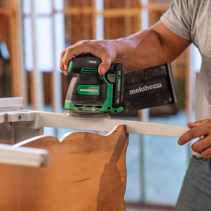 Metabo HPT 18V Cordless 5-Inch Random Orbital Sander, Best-in-Class Sanding Performance & Dust Collection, 6 Speed Settings, Lightweight Design, Multi-Use for Metal & Wood, Tool Body Only, SV1813DAQ4