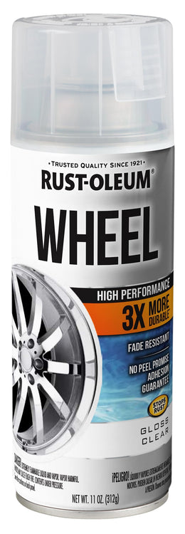 Rust-Oleum 366439 High Performance Wheel Spray Paint, 11 oz, Gloss Clear Spray Paint (Pack of 1)