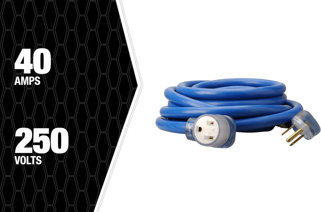 Southwire Extra Heavy Duty Extension Cord, 25Ft, 8 Gauge, 40 AMP, 250 Volt, Welding Cord, STW, Blue, 19178806