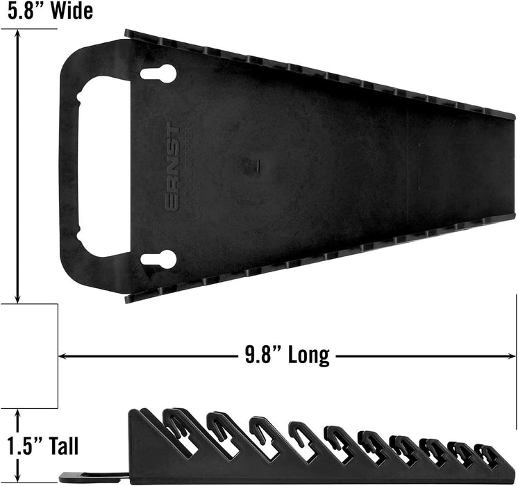 Ernst Manufacturing Gripper Wrench Organizer, 10 Tool, Black
