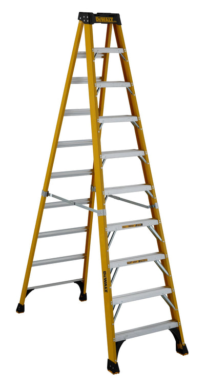 DEWALT DXL3410-10 10-Foot Fiberglass Step Ladder, 375-Pound Load Capacity, Type IAA