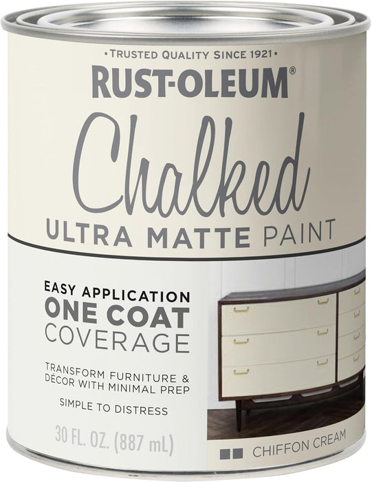 Rust-Oleum Chiffon Cream Chalked All-in-One Ultra Matte Paint - Chiffon Cream - 30 Ounce (Pack of 1)