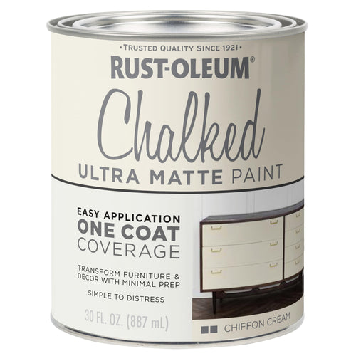 Rust-Oleum Chiffon Cream Chalked All-in-One Ultra Matte Paint - Chiffon Cream - 30 Ounce (Pack of 1)