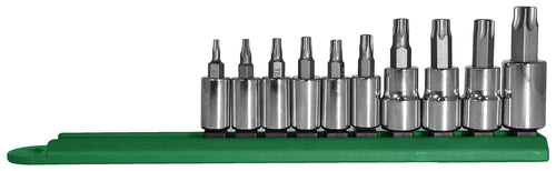 Mayhew Tools 16014 Tamperproof Torx Socket Bit Set, Chrome Plated, 10-Piece
