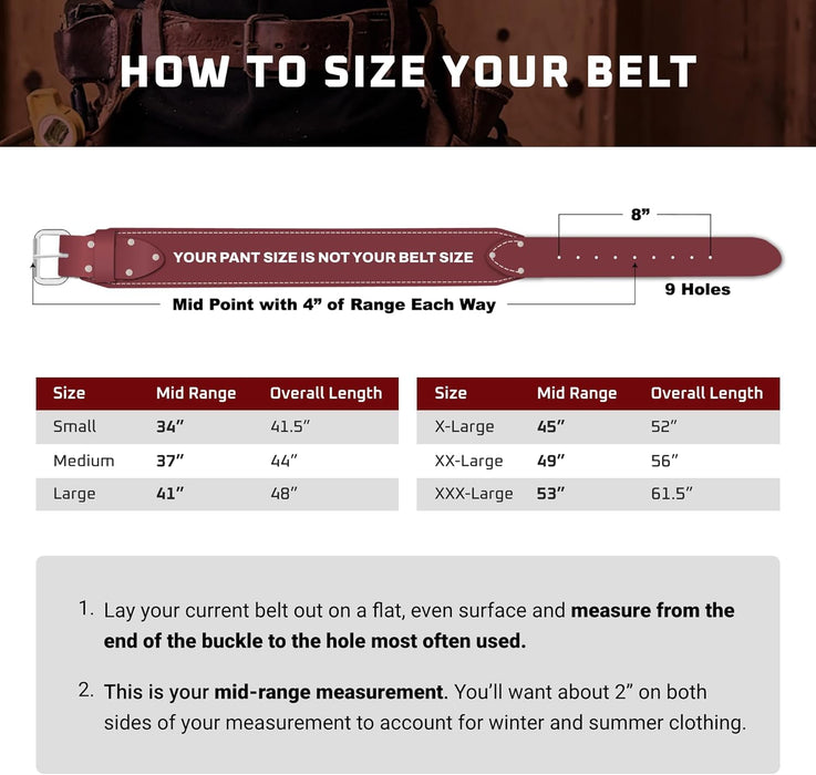 [USED-LIKE NEW] Occidental Leather 8003-XL 3-Inch Thick Leather & Nylon Tool Belt - X-Large