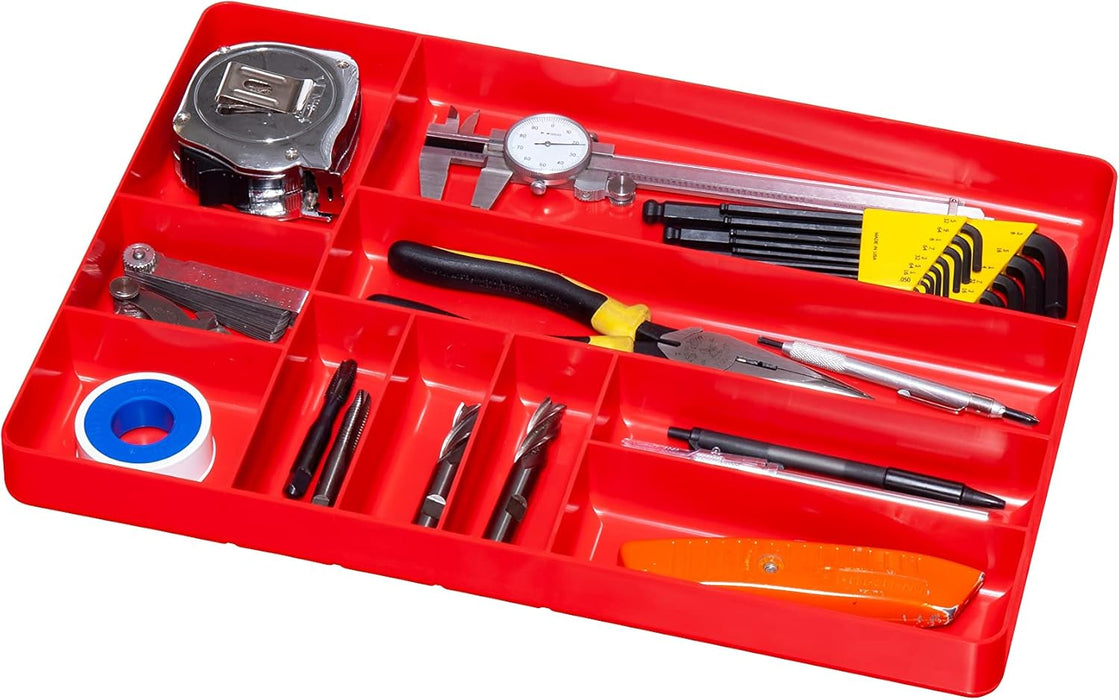 Ernst 10 Compartment Drawer Organizer: Heavy Duty Stackable Tray for Garage Tool Organization - Low-Profile Toolbox Storage - Bolts, Tools, Parts, Easy to Clean – High Visibility - Made in the USA