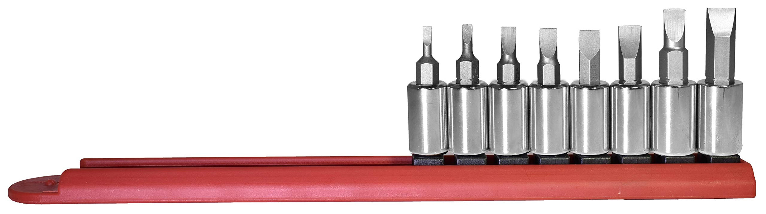 Mayhew Tools 16011 Slotted Socket Bit Set, Chrome Plated, 8-Piece Polished Chrome 8-Piece Slotted