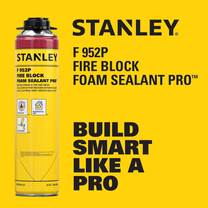 Stanley F952P Fire Block Foam Sealant Pro, 24 Oz. (Pack of 12)
