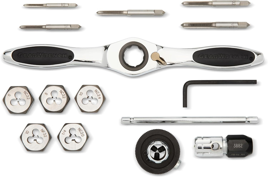 GEARWRENCH 82816 15 Piece SAE Ratcheting Tap & Die Set