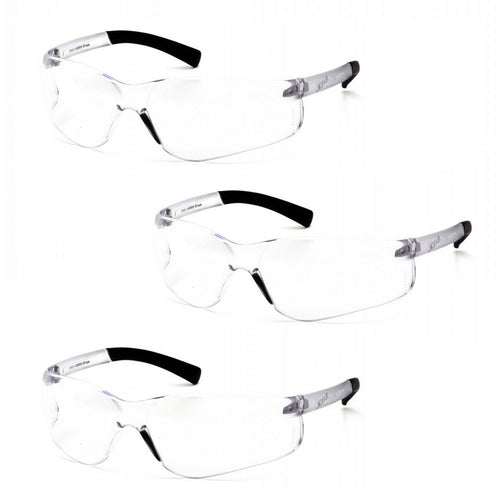 Pyramex Ztek Bifocal Reader Safety Glasses with Clear Lens, S2510R15 (3 Pair) (+1.5 Lens)