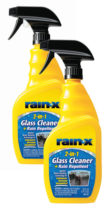 Rain-X 5071268-2 2-in-1 Glass Cleaner and Rain Repellant, 23 oz. (Pack of 2)
