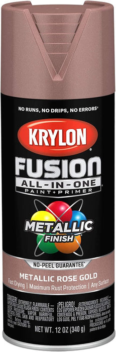 Krylon Fusion All-In-One Adhesive Spray Paint for Indoor/Outdoor Use, 12 oz, Rose Gold Rose Gold 12 Ounce (Pack of 1) Metallic