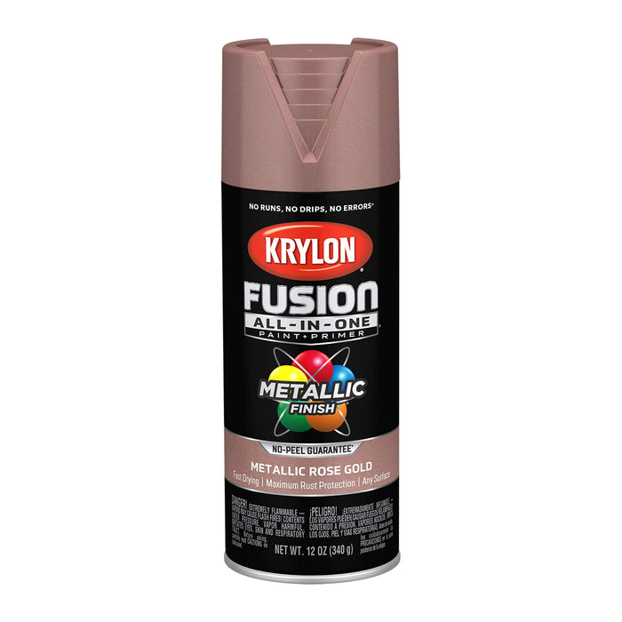 Krylon Fusion All-In-One Adhesive Spray Paint for Indoor/Outdoor Use, 12 oz, Rose Gold Rose Gold 12 Ounce (Pack of 1) Metallic