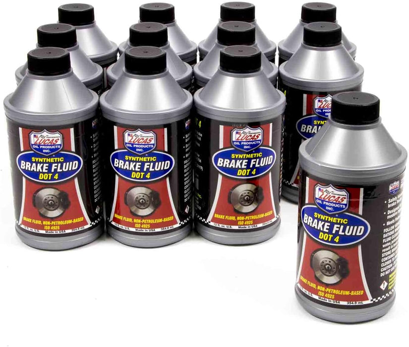 Lucas Oil 10827-12 DOT 4 Brake Fluid, 12 oz. (Case of 12)