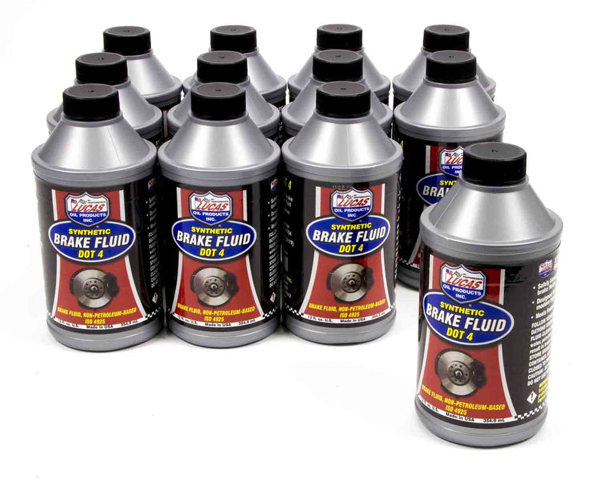 Lucas Oil 10827-12 DOT 4 Brake Fluid, 12 oz. (Case of 12)