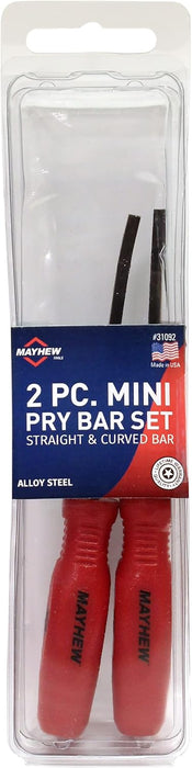 Mayhew Tools 31092 Mini Pry Bar, 2-Piece Set, Red