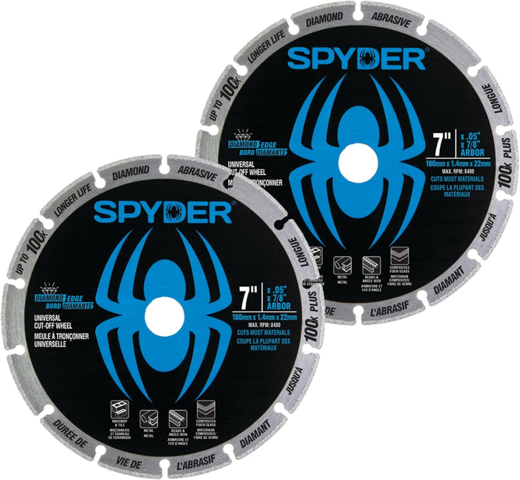 Spyder Diamond Edge Diamond 7-in Cut-Off Wheel 2-Pack