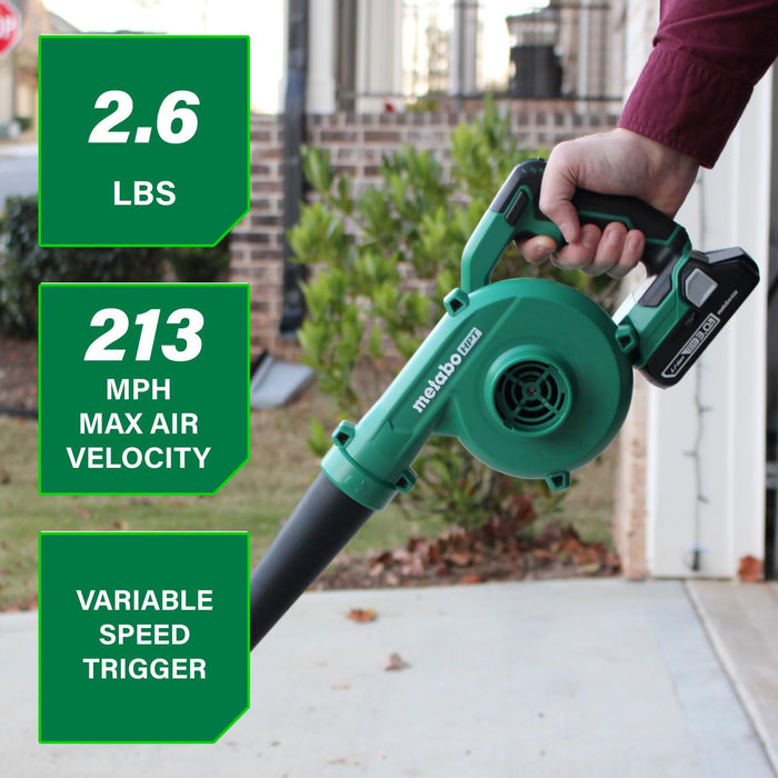 Metabo HPT RB18DCQ4 18V MultiVolt Cordless Compact Blower, Powerful 124 CFM Air Volume, Maximum Air Velocity 213 MPH, Lightweight Design, Variable Speed Trigger, Lock-On Switch, Tool Body Only