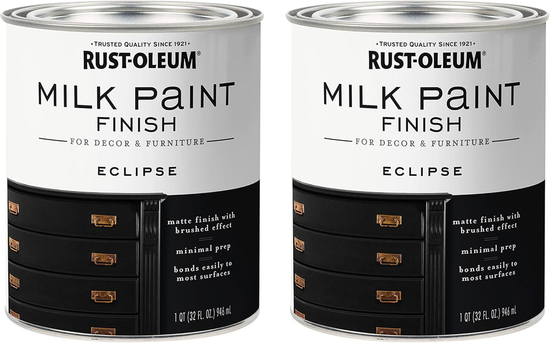 Rust-Oleum Milk Paint Finish, Quart, Eclipse, 32 Fl Oz (Pack of 2)