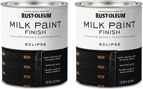 Rust-Oleum Milk Paint Finish, Quart, Eclipse, 32 Fl Oz (Pack of 2)