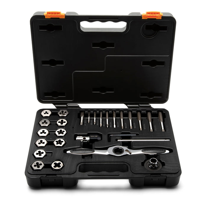 GEARWRENCH 82814 27 Piece Metric Ratcheting Tap & Die Set