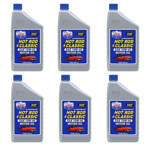 Lucas Oil 10688 Hot Rod & Classic Car SAE 10W-40 Motor Oil, 1 Quart (Pack of 6)