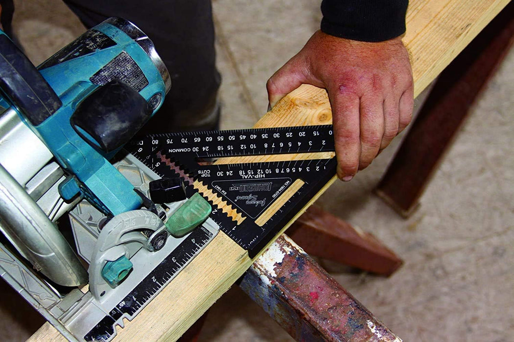 Johnson Level & Tool 1904-0700 Johnny Square Professional Easy-Read Aluminum Rafter Square, 7"
