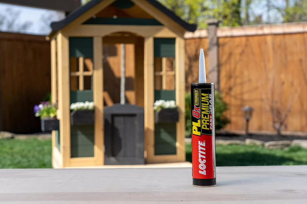 Loctite PL Premium Fast Grab Polyurethane Construction Adhesive, 10 fl oz Cartridge (Pack of 12)