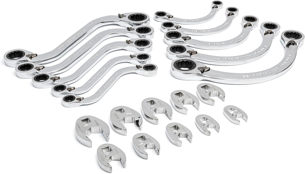 GEARWRENCH GWMSSRWMM 20 Piece Specialty Ratcheting Metric Wrench Set in Foam Storage Tray