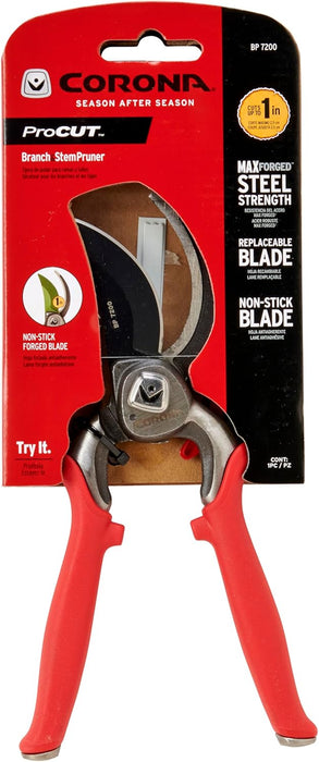 Corona BP7200 Forged Pro Cut Bypass Hand Pruner, 1-Inch, Red