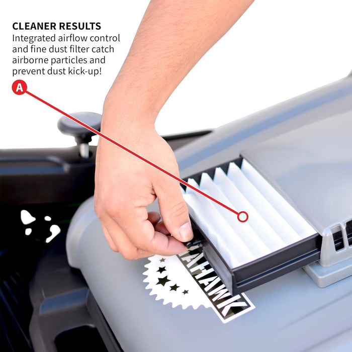 Tomahawk Industrial 38" Walk Behind Push Sweeper with Triple Power Side Brooms Floor Cleaning of Dust Litter Grass Sweeper, 38"