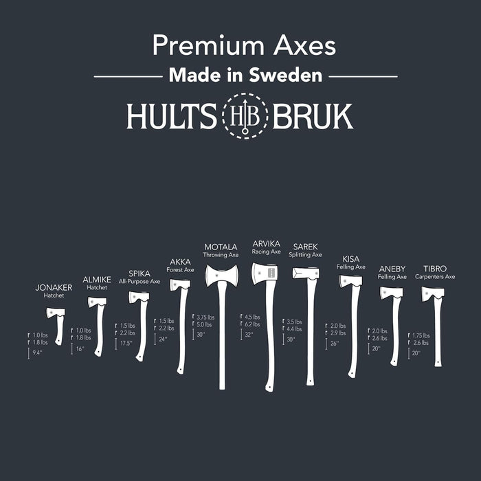 Hults Bruk 840732 Tibro Carpenter Axe, 1.75 lb Head, 20" Handle