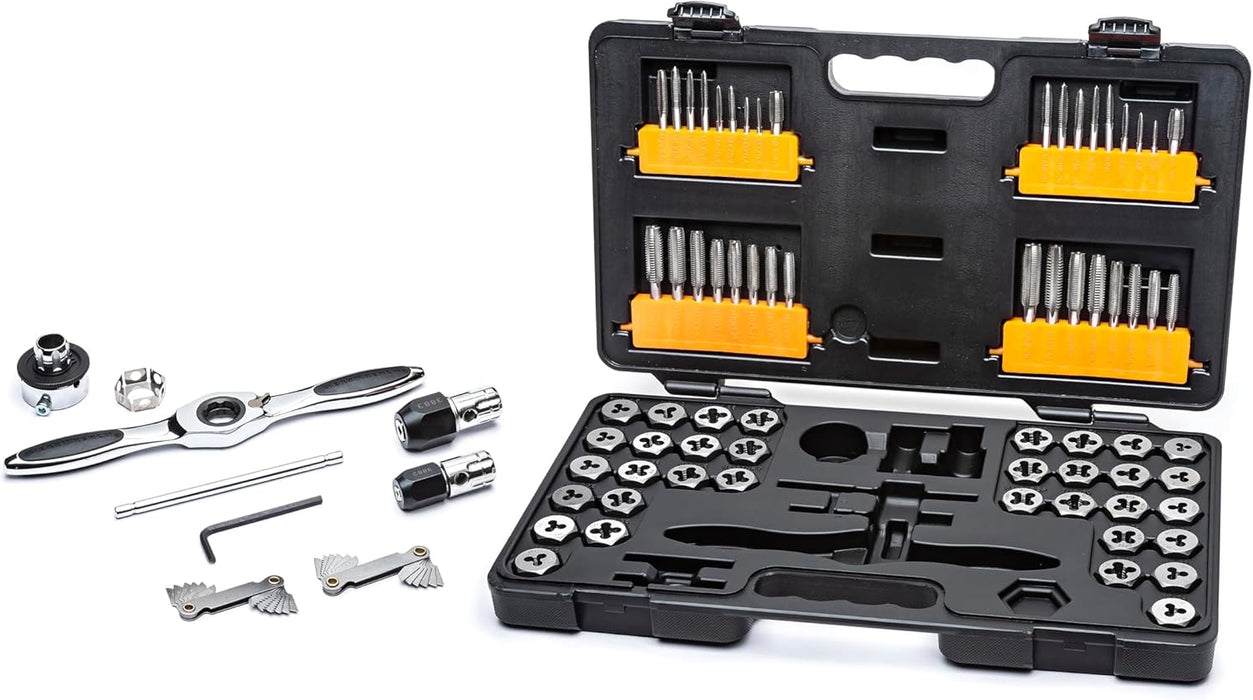 GEARWRENCH 3887 - 77 Piece SAE/Metric Ratcheting Tap and Die Set