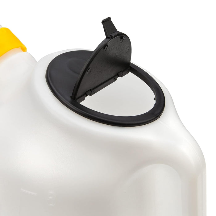 Steelman 99472 6-Quart Oil Measuring and Dispensing Jug, Flexible 9.5-inch Spout, Snap-In Lid, Translucent Polyethylene