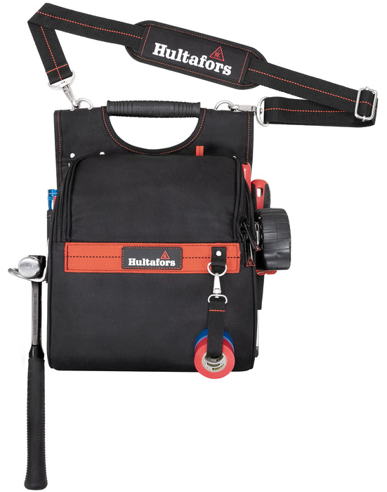 Hultafors Work Gear HT5609 Zippered Professional Electrician's Tool Pouch, Zippered Tool Pouch, Ergonomic Rubber Handle, Padded Shoulder Strap