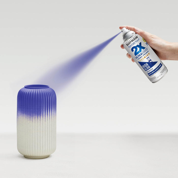 Rust-Oleum 355057 Painter's Touch 2X Ultra Cover Spray Paint, 12 oz, High Gloss Macaw Blue (Pack of 6)