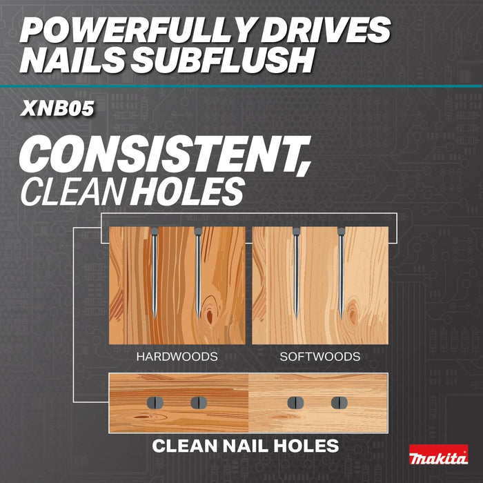 Makita XNB05Z 18V LXT Lithium-Ion Brushless Cordless 2-1/2" Straight Finish Nailer, 16 Ga. (Tool Only)