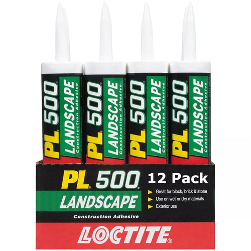 Loctite PL 500 Landscape Block & Stone Construction Adhesive, 10 fl oz Cartridge (Pack of 12)