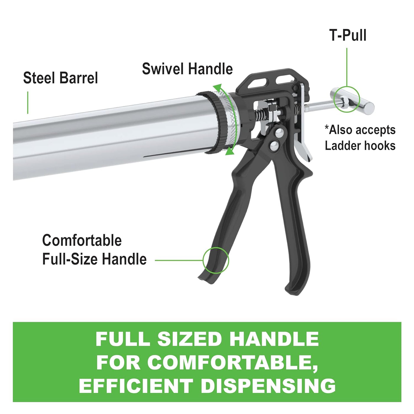 Albion Engineering B12B30 B-Line Manual Bulk Caulking Gun, 30 oz, 12:1 ...