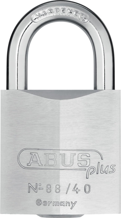 ABUS 88/40 Stainless Brass Lock with 2 Keys for Outdoor, Storage, Gate, 1.58in (40mm) Wide (Keyed Different, 1)